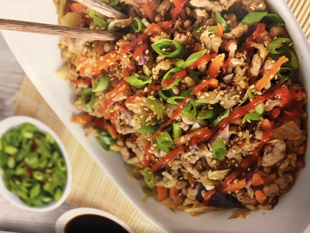 keto pork eggroll in a bowl